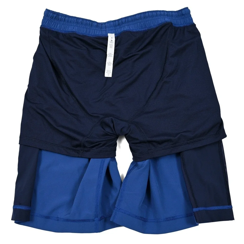 Lululemon Shorts Mens Medium Pace Breaker Blue Color Block 9